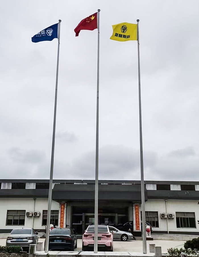 Mastro de bandeira cônico de aço inoxidável com manivela manual Mastro de bandeira cônico de aço inoxidável com manivela manual