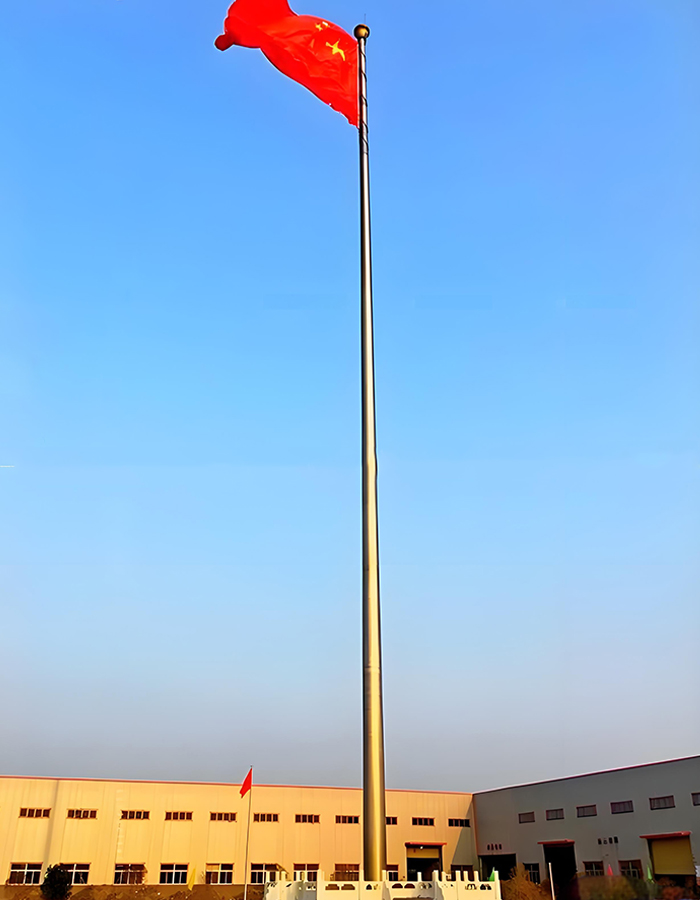 Mastro de bandeira cônico com manivela manual resistente à corrosão em titânio